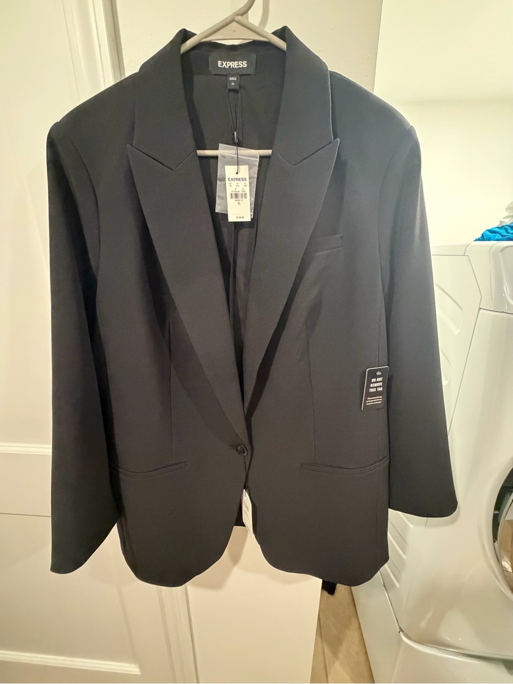 Express Women’s Black Single-Button Boyfriend Oversized Blazer